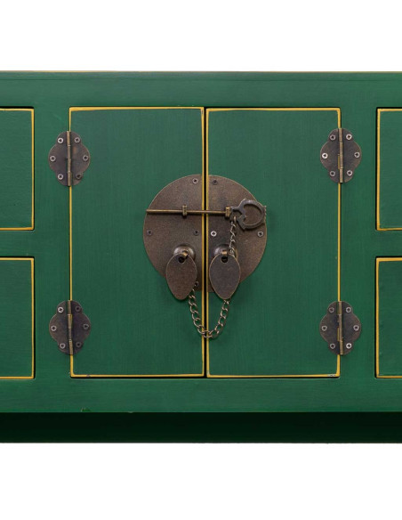 Console d'entrée vert émeraude en MDF 98x26x80 cm Virenaya  - 6