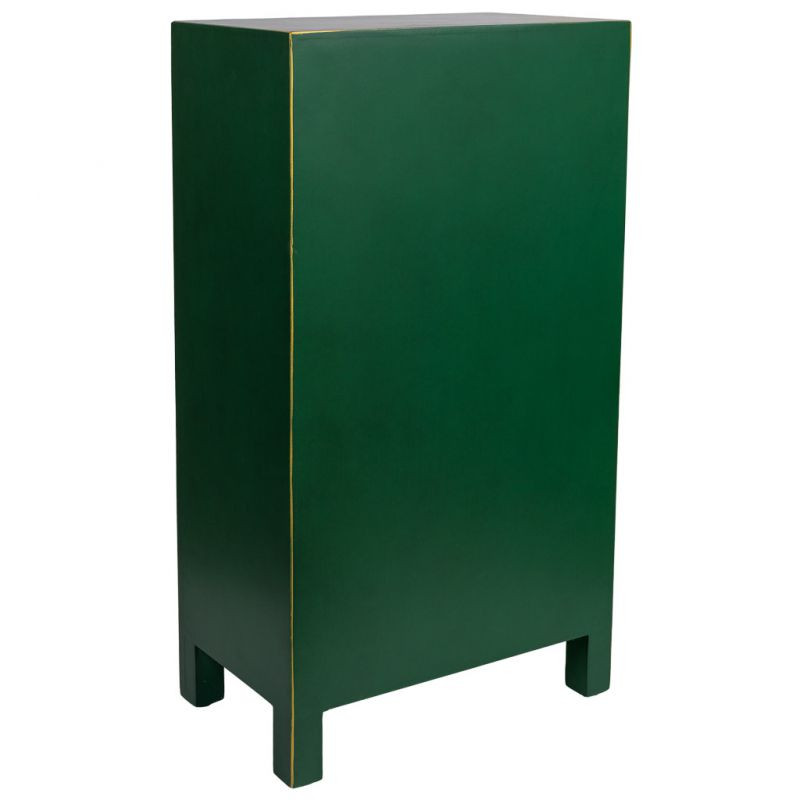 Meuble d'entrée étroit vert émeraude en MDF 45x26x81 cm Virenaya  - 4