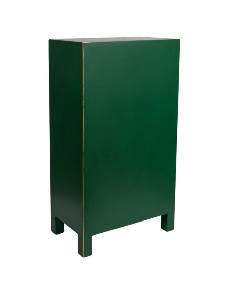 Meuble d'entrée étroit vert émeraude en MDF 45x26x81 cm Virenaya  - 4