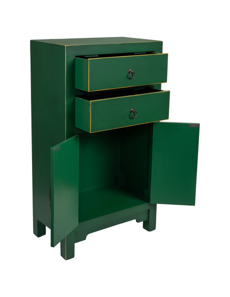 Meuble d'entrée étroit vert émeraude en MDF 45x26x81 cm Virenaya  - 3