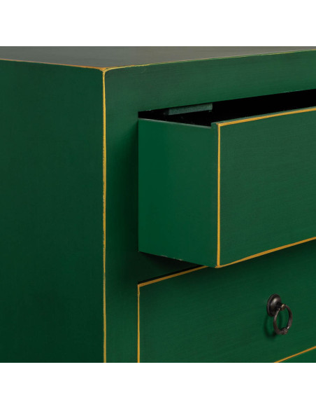 Meuble d'entrée étroit vert émeraude en MDF 45x26x81 cm Virenaya  - 5