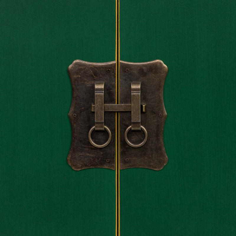 Meuble d'entrée étroit vert émeraude en MDF 45x26x81 cm Virenaya  - 6