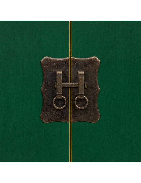 Meuble d'entrée étroit vert émeraude en MDF 45x26x81 cm Virenaya  - 6