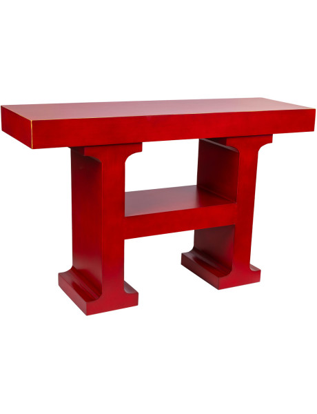 Console d’entrée rouge bordeaux laquée MDF 120x38x80 cm Nivira  - 1