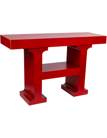 Console d’entrée rouge bordeaux laquée MDF 120x38x80 cm Nivira  - 1