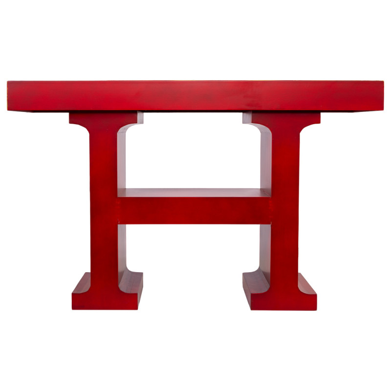 Console d’entrée rouge bordeaux laquée MDF 120x38x80 cm Nivira  - 3