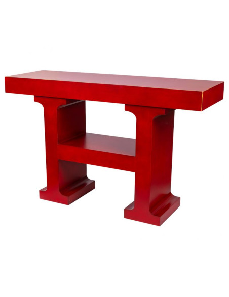 Console d’entrée rouge bordeaux laquée MDF 120x38x80 cm Nivira  - 4