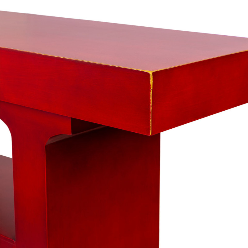 Console d’entrée rouge bordeaux laquée MDF 120x38x80 cm Nivira  - 6