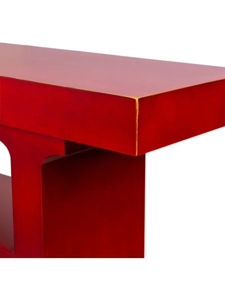 Console d’entrée rouge bordeaux laquée MDF 120x38x80 cm Nivira  - 6