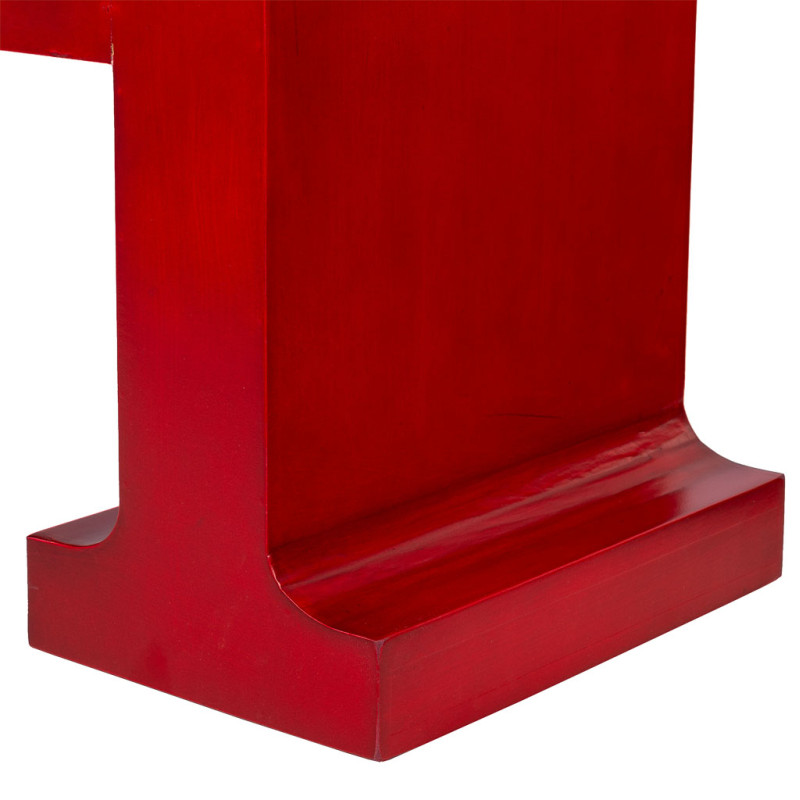 Console d’entrée rouge bordeaux laquée MDF 120x38x80 cm Nivira  - 7
