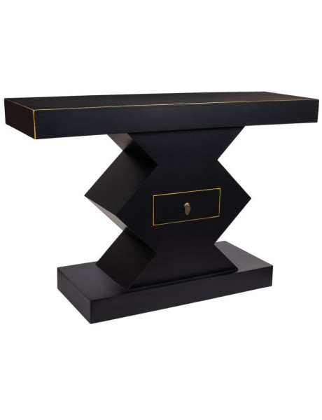 Console d’entrée noire laquée MDF 120x38x80 cm Naisia  - 1