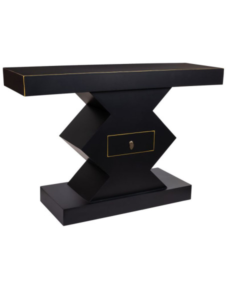 Console d’entrée noire laquée MDF 120x38x80 cm Naisia  - 1