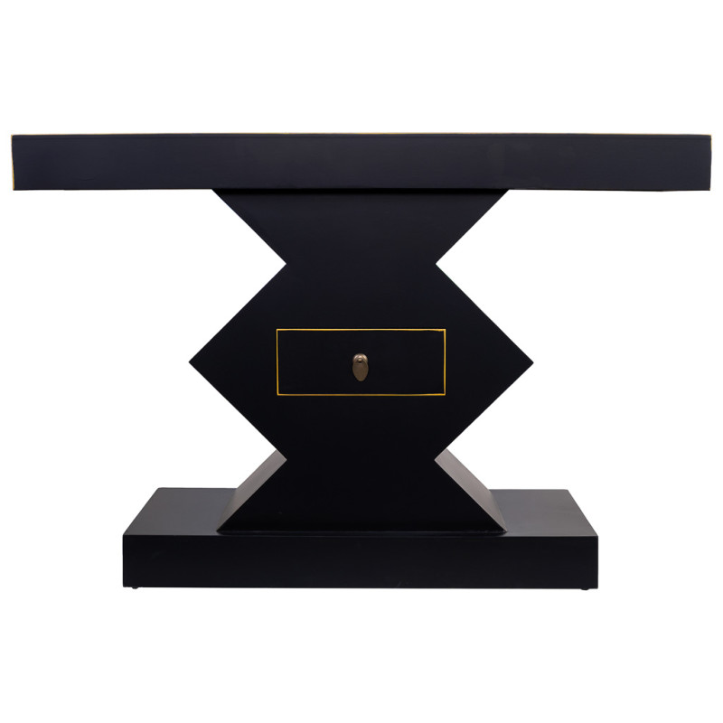 Console d’entrée noire laquée MDF 120x38x80 cm Naisia  - 2