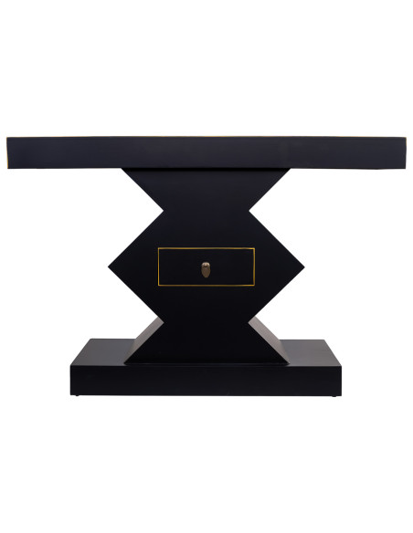 Console d’entrée noire laquée MDF 120x38x80 cm Naisia  - 2