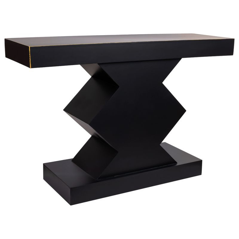 Console d’entrée noire laquée MDF 120x38x80 cm Naisia  - 4