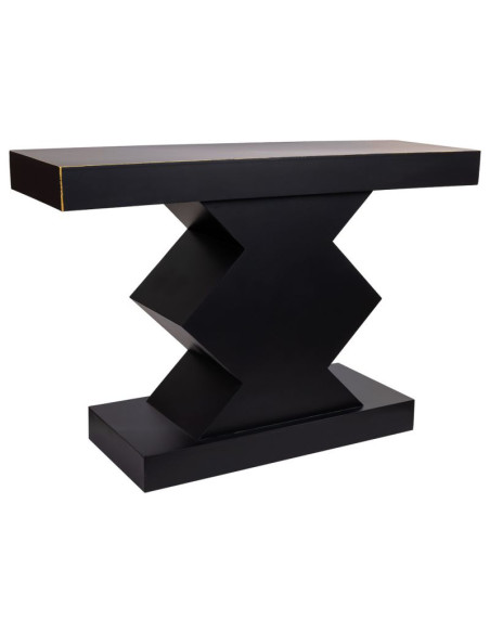 Console d’entrée noire laquée MDF 120x38x80 cm Naisia  - 4