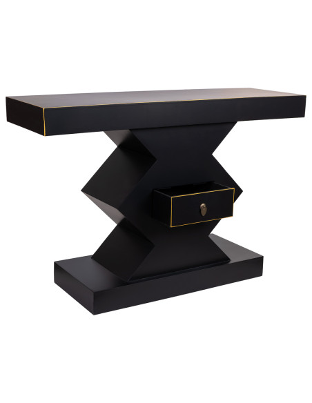 Console d’entrée noire laquée MDF 120x38x80 cm Naisia  - 3