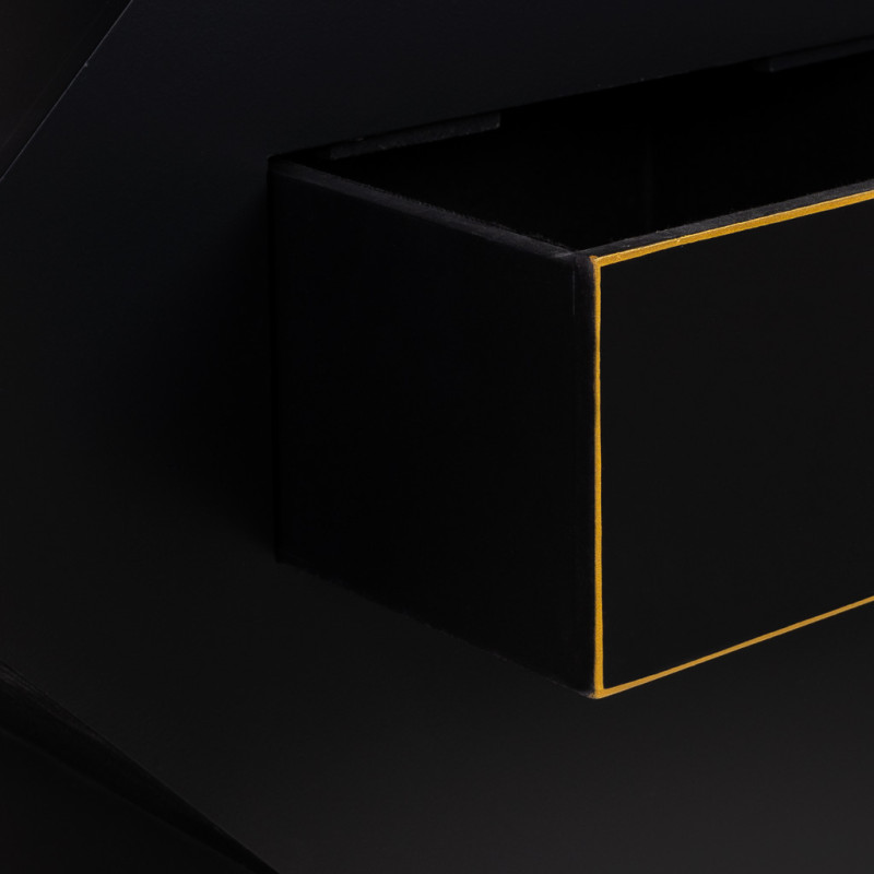 Console d’entrée noire laquée MDF 120x38x80 cm Naisia  - 5