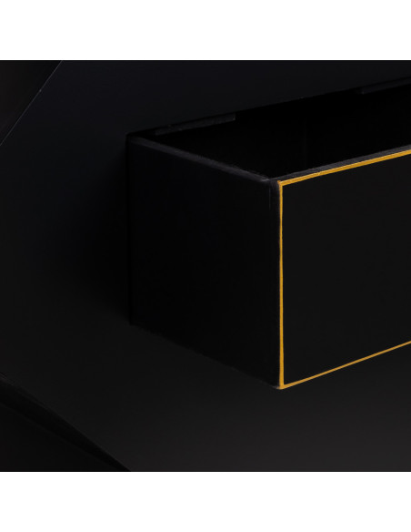 Console d’entrée noire laquée MDF 120x38x80 cm Naisia  - 5