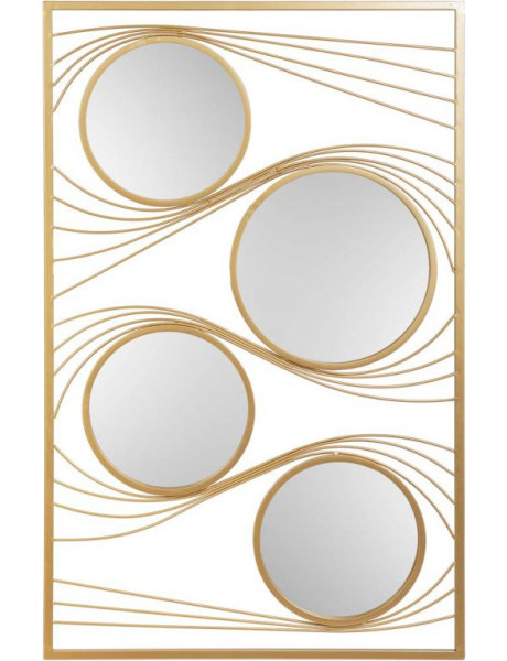 Miroir mural rectangulaire doré en métal 61x96 cm Liocio  - 1