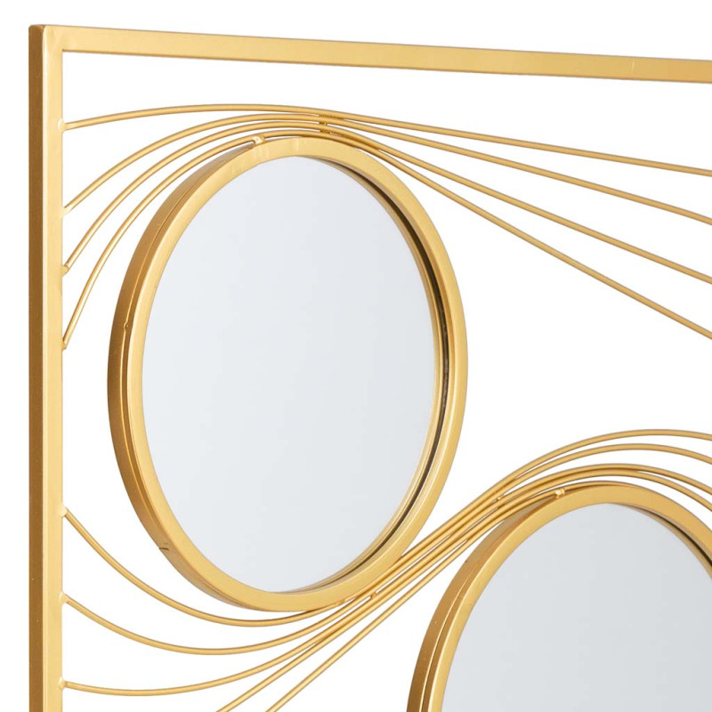 Miroir mural rectangulaire doré en métal 61x96 cm Liocio  - 5