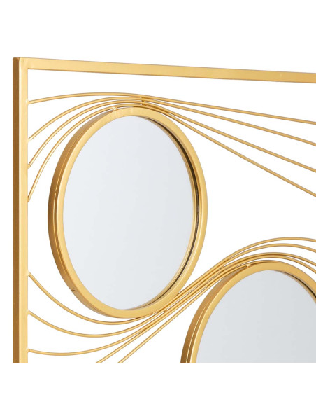Miroir mural rectangulaire doré en métal 61x96 cm Liocio  - 5