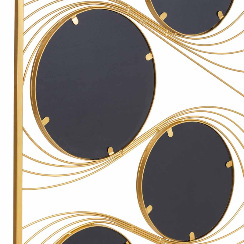 Miroir mural rectangulaire doré en métal 61x96 cm Liocio  - 7