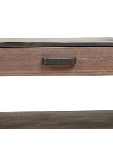 Table basse industrielle 2 tiroirs bois brun métal noir 120x62x41 cm Daecio  - 7
