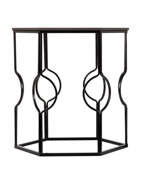 Lot de 2 tables d'appoint Art déco métal noir Azetea  - 4