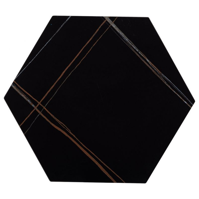 Lot de 2 tables d'appoint Art déco métal noir Azetea  - 6