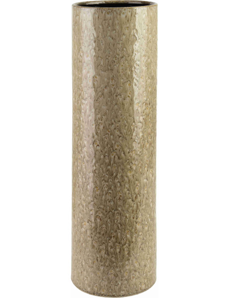 Grand vase beige taupe en céramique 15,5x15,5x51 cm Zryzek  - 1