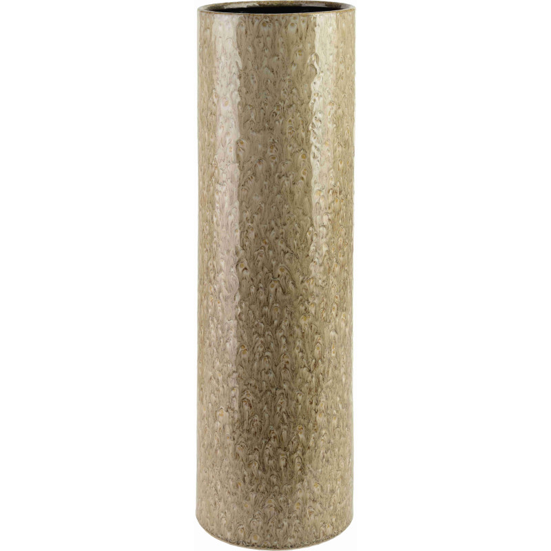 Grand vase beige taupe en céramique 15,5x15,5x51 cm Zryzek  - 1