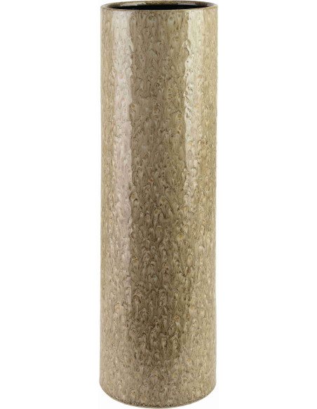 Grand vase beige taupe en céramique 15,5x15,5x51 cm Zryzek  - 1