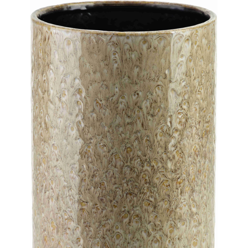 Grand vase beige taupe en céramique 15,5x15,5x51 cm Zryzek  - 3