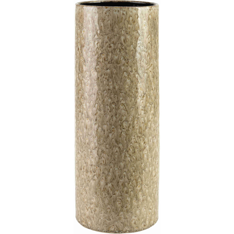 Vase haut beige taupe en céramique 15,5x15,5x41 cm Zryzek  - 1