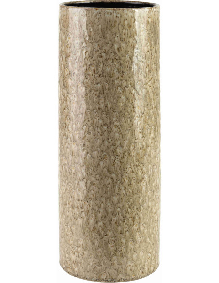 Vase haut beige taupe en céramique 15,5x15,5x41 cm Zryzek  - 1