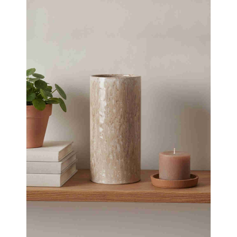 Vase beige en céramique 15,5x15,5x31 cm Zryzek  - 2