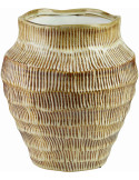 Vase beige strié en céramique 25x28 cm Gralek