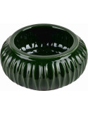 Vase bas vert forêt en céramique striée 26x11 cm Skymek