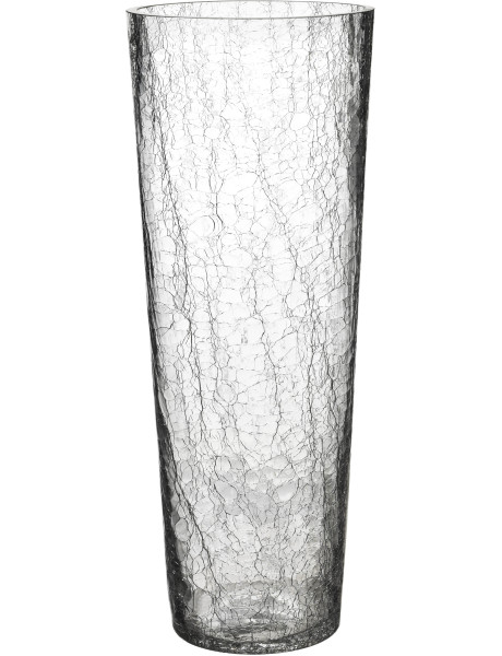 Vase haut en verre craquelé transparent 15x40 cm Plalik  - 1
