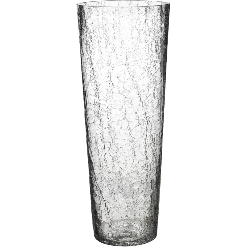 Vase haut en verre craquelé transparent 15x40 cm Plalik  - 1