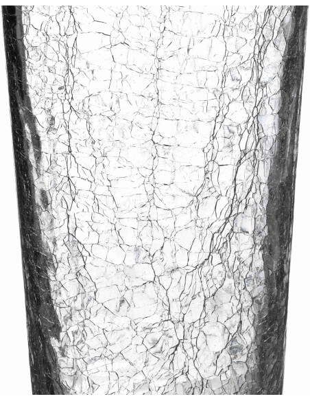 Vase haut en verre craquelé transparent 15x40 cm Plalik  - 2