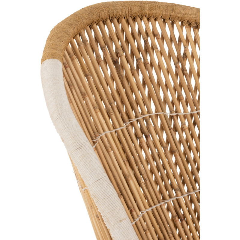 Fauteuil Rond Gus en Bambou Naturel Blanc - 7