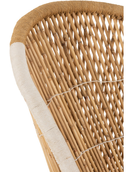 Fauteuil Rond Gus en Bambou Naturel Blanc - 7