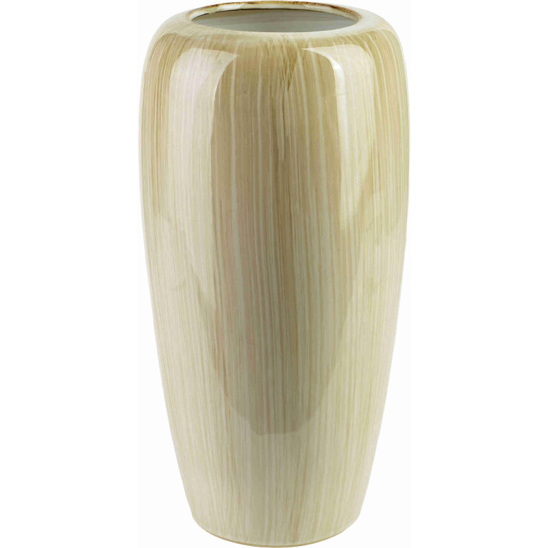 Vase haut beige crème en céramique 22x40 cm Kremik  - 1