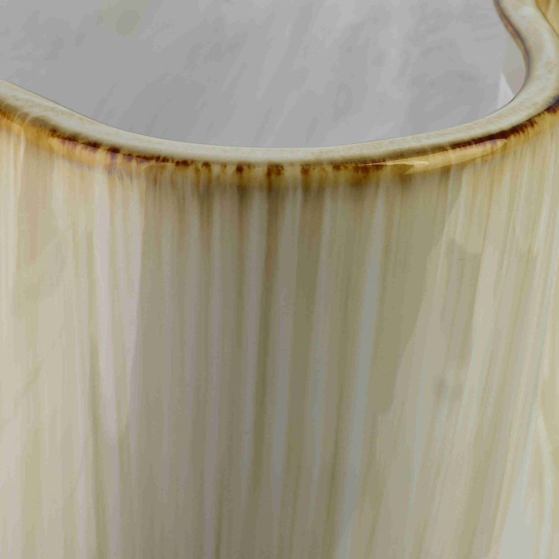 Cache-pot organique en céramique beige 31x31x19,5 cm Klydyn  - 3