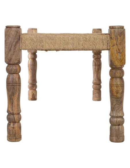 Banc bohème bois brun corde tressée 145x55x59 cm Ma  - 4