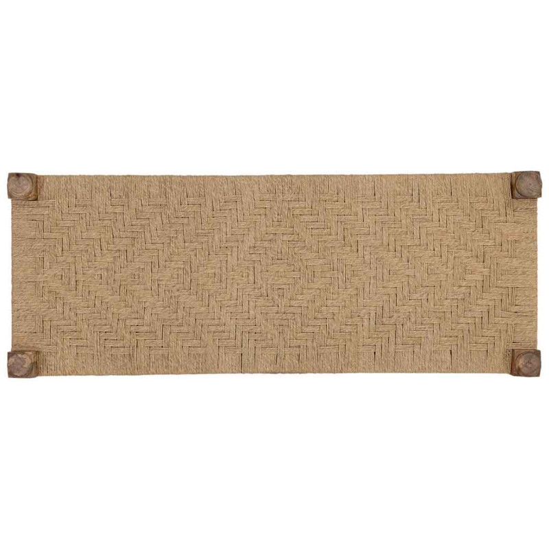 Banc bohème bois brun corde tressée 145x55x59 cm Ma  - 5