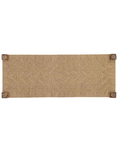 Banc bohème bois brun corde tressée 145x55x59 cm Ma  - 5