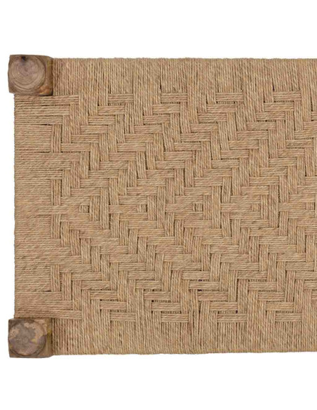 Banc bohème bois brun corde tressée 145x55x59 cm Ma  - 7